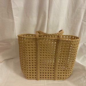 Bembien Yellow Woven Beach Tote